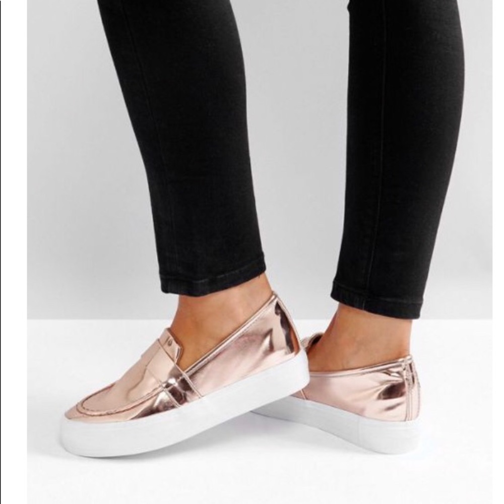 Metallic Gold Platform Sneakers